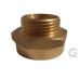 Brass double nipple, reduced - 1" x 2" - M/F